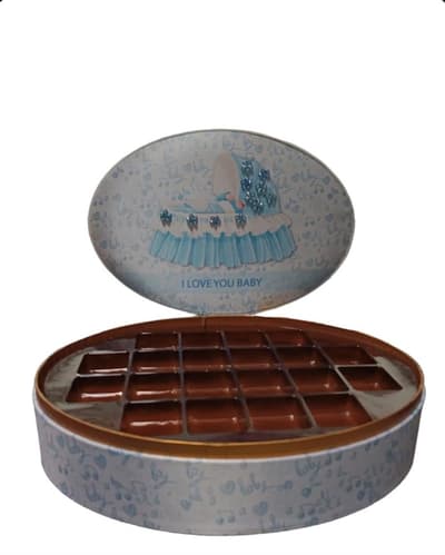 Çikolata Kutusu Mavi Oval BER-759