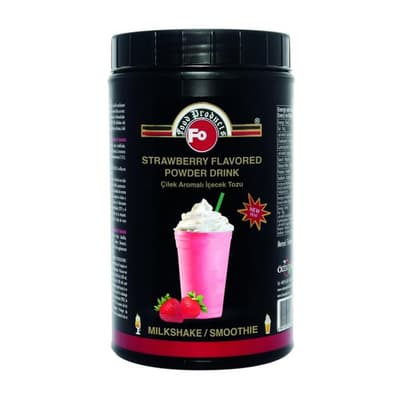 Fo Çilek Aromalı İçecek Tozu Milk Shake/Smothie Kavanoz 1 kg