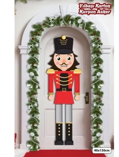 Kurşun Asker Karton Yılbaşı Kapı Süsü 40 x 130 cm