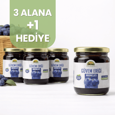 3 Adet Güvem Eriği Marmelatı alana 1 Adet Hediye