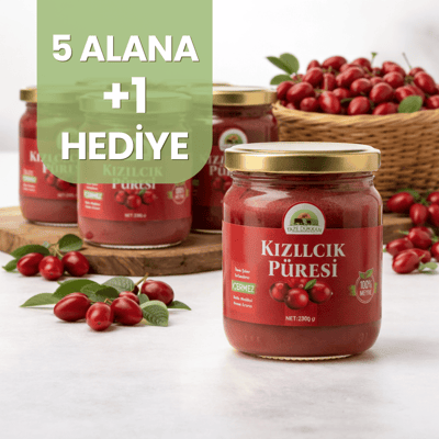 5 Adet Kızılcık Püresi Alana 1 Adet Hediye