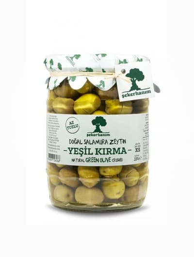 Az Tuzlu Doğal Salamura Yeşil Kırma Zeytin 330 g