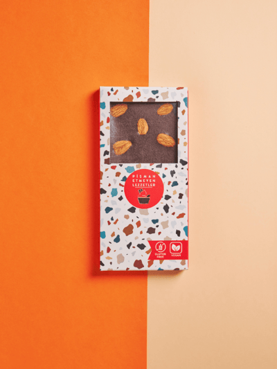 Ev Yapımı Şeker İlavesiz Bademli Bitter Tablet Çikolata