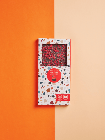 Ev Yapımı Şeker İlavesiz Frambuazlı Bitter Tablet Çikolata