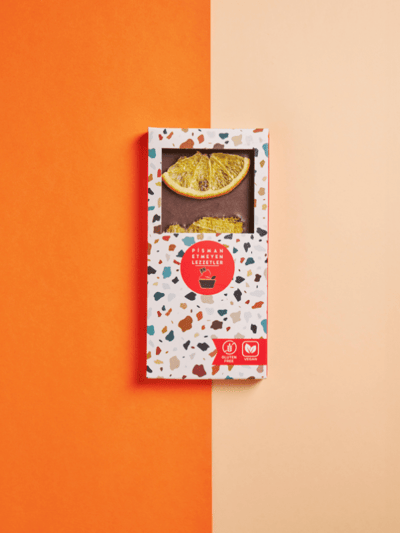 Ev Yapımı Şeker İlavesiz Portakallı Bitter Tablet Çikolata