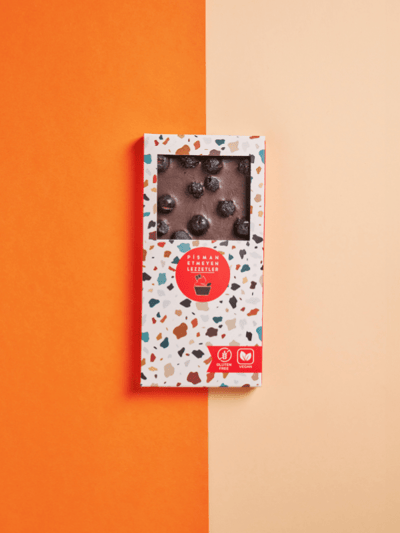 Ev Yapımı Şeker İlavesiz Yaban Mersinli Bitter Tablet Çikolata