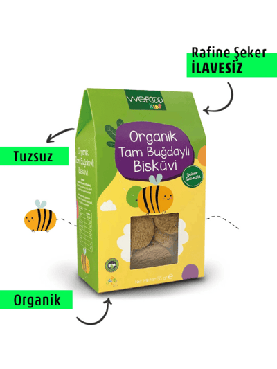 KİDS ORGANİK TAM BUĞDAY BİSKÜVİ - 55 GR