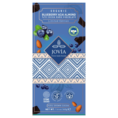 Organik %70 Bitter Çikolata -Yaban Mersini & Badem&Açai