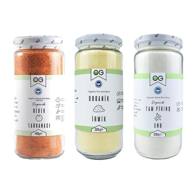 Organik Bebek Tarhanası, Bebek İrmiği, Pirinç Unu Seti