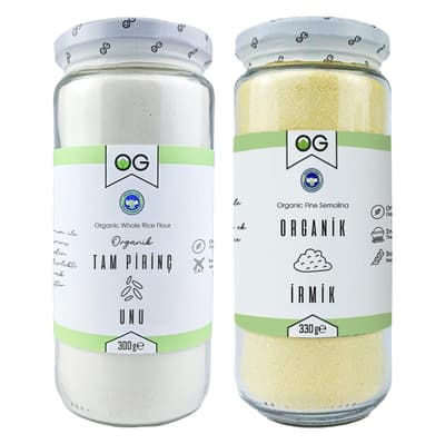 Organik Tam Pirinç Unu ve Organik Bebek İrmiği Seti
