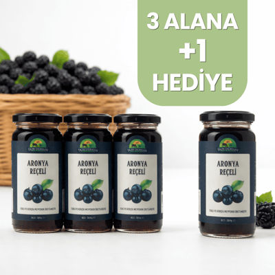 Şeker İlavesiz Aronya Reçeli 3 adet Alana 1 adet Hediye
