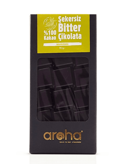 Şeker İlavesiz Simsiyah Çikolata - %100 Kakao