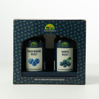 Yaban Mersini Reçeli Aronya Reçeli Hediye Kutulu Set