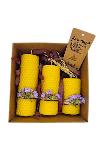 Balmumu Doğal Mum (3lü Set)