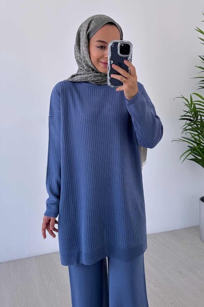 Anje Triko Tunik - İndigo Mavi