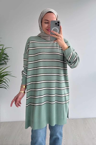 Lady Triko Tunik - Yeşil