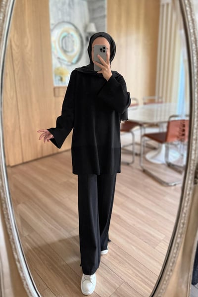 Liora Premium Rayon Takım - Siyah