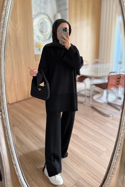 Liora Premium Rayon Takım - Siyah