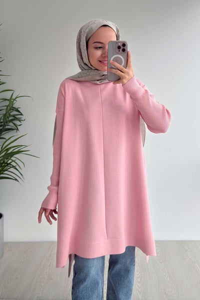 Mira Merserize Tunik - Pembe