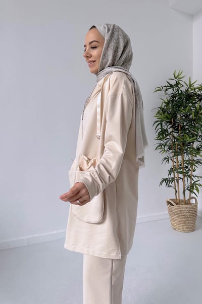 Torba Cepli İki İplik Takım - Bej