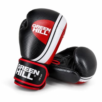 Green Hill Knock Out Carbon Deri Boks ve Kick-Boks Eldiveni Siyah