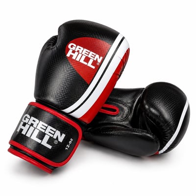 Green Hill Knock Out Carbon Deri Boks ve Kick-Boks Eldiveni Siyah