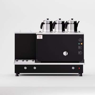 Anka Black Turbo Hibrit Çay Makinesi / Profesyonel Kullanım, Çift Enerji Esnekliği (STFO3)
