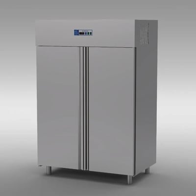 Astema Dik Tip Çift Kapılı Endüstriyel Buzdolabı, 1400 L, 430 Krom