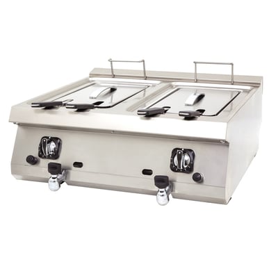DRN 10+10 Litre Fritöz, Set Üstü, Doğalgazlı/LPG'li, 70×63×30 cm