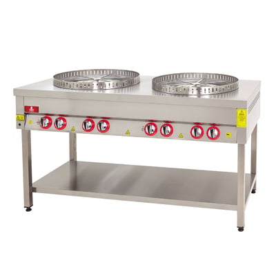 DRN 2'li Su Böreği Ocağı, Taban Raflı, Doğalgazlı/LPG'li, DRNSBT-2