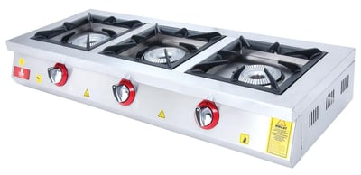 DRN 3'lü Ocak, Doğalgazlı/LPG'li, Set Üstü, 120×49×20, DRNLOS-3