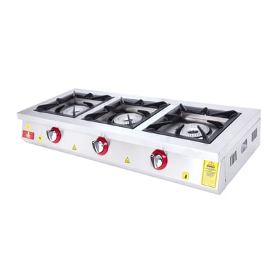 DRN 3'lü Ocak, Doğalgazlı/LPG'li, Set Üstü, 120×49×20, DRNLOS-3