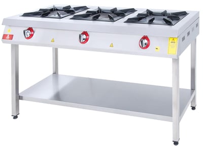 DRN 3'lü Taban Raflı Ocak, Doğalgazlı/LPG'li, 150×64×85 cm, DRNKF-1560