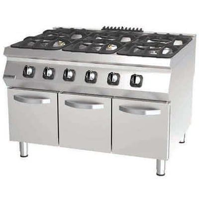DRN 6 Gözlü Dolaplı Ocak, 120×90×85 cm, Doğalgazlı/LPG'li, DRNGO-1290