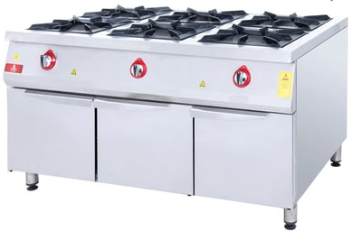 DRN 6'lı Dolaplı Ocak, Doğalgazlı/LPG'li, 150×104×85 cm, DRNDO-1510