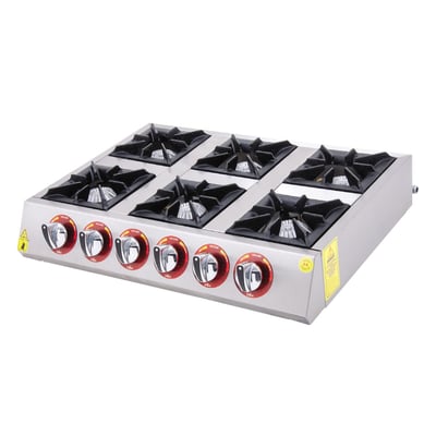 DRN 6'lı Mini Ocak, Doğalgazlı/LPG'li, Set Üstü, 75×55×16 cm, DRNMO-6