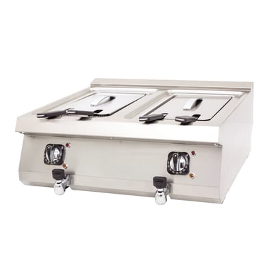 DRN Elektrikli Fritöz, 12+12 Litre, Set Üstü, 80×73×30 cm