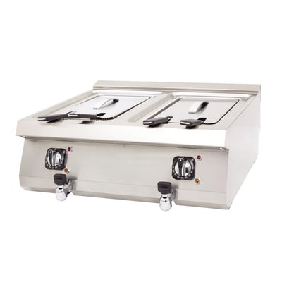 DRN Elektrikli Fritöz, 16+16 Litre, Set Üstü, 80×73×30 cm