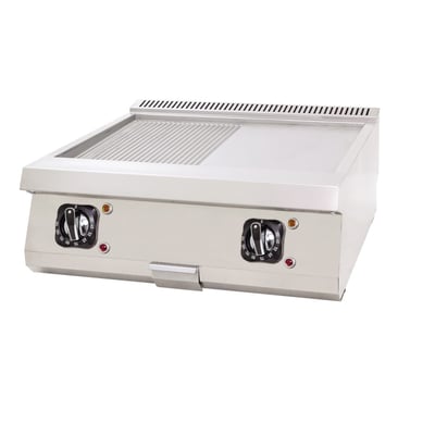 DRN Elektrikli Yarı Oluklu Pleyt Izgara, Set Üstü, 80×63×30 cm
