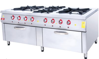 DRN Kuzineli Ocak, Doğalgazlı/LPG'li, 4 Ocak 2 Fırın, 200×104×85 cm, DRNKU-2016