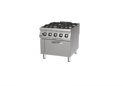 DRN Kuzineli Ocak, GN 2/1, 80×90×85 cm, Doğalgazlı/LPG'li, DRNGK-8090