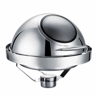 Epinox CDG-6C Chafing Dish Roll Top Yuvarlak Gömme Camlı 6 L
