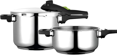 Fagor Rapid Ekspress Düdüklü Tencere, 4+6 Litre, 2'li Set, Cam Kapaklı