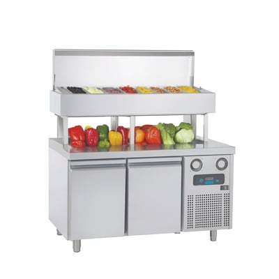 Frenox 140x70x142 cm.7 Adet 1/3 x150 GN Küvet Kapasiteli Yükseltilmiş Make-Up,Pizza Hazırlık Dolabı CGN2-YM-R290
