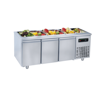 Frenox 186,5x72.5x85 cm.5 Adet GN-1/1x150 Küvet Kapasiteli,Statik Soğuk Servis Havuzlu,Yatay Tip Buzdolabı BGN3-SG-CL
