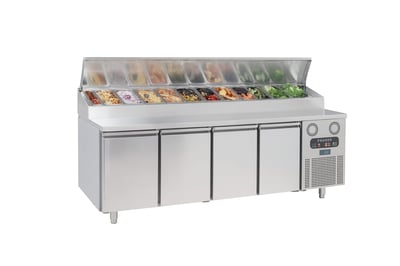 Frenox 233x70x109 cm.12x1/6 Küvet Kapasiteli Make-up,Pizza Hazırlık Dolabı MGN4-06-R290