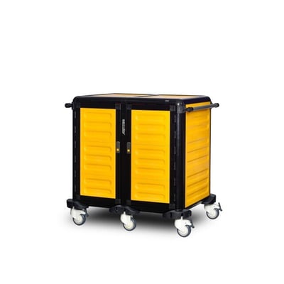 Gastrolley 75 İkili Servis Tepsi Arabası, 2 Yanı + Arka Kapalı + Kapılı, 101x75x99 cm