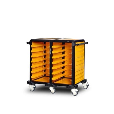 Gastrolley 75 İkili Servis Tepsi Arabası, 2 Yanı + Arka Kapalı, 101x71x99 cm