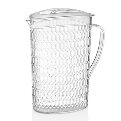 GastroPlast Elmas Sürahi, Kapaklı, 2.2 L, Polikarbonat, Şeffaf