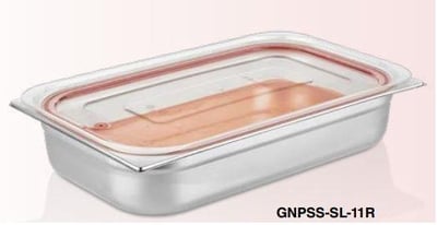 GastroPlast GN1/1 Paslanmaz Uyumlu Contalı Kapak, Kırmızı (Sıcak)